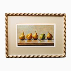 Bodegón con peras, óleo sobre lienzo, enmarcado