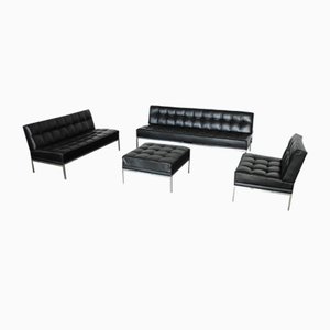 Leather Constanze Sofa and Armchairs With Stool by Johannes Spalt for Wittmann, Set of 4