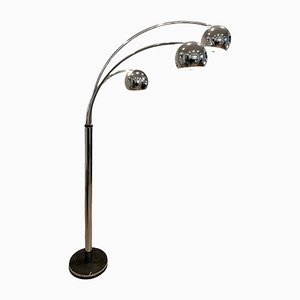 Arched Metal Floor Lamp with 3 Arms by Reggiani, 1970s