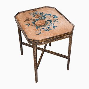 Tavolino da tè antico in faggio dipinto a mano, Regno Unito