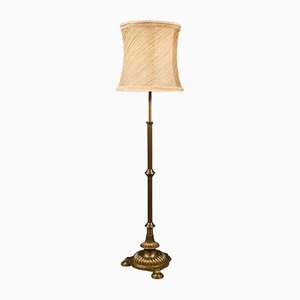 Tall English Adjustable Standard Lamp in Brass, 1940s