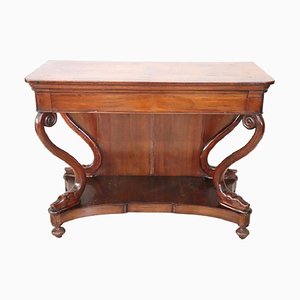 Antique Carved Walnut Console Table, 1820s