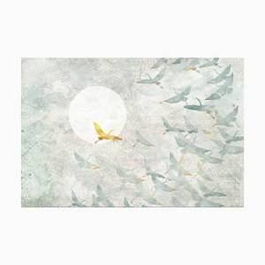 Papel pintado 08 Birds and Waves dorado de Officinarkitettura