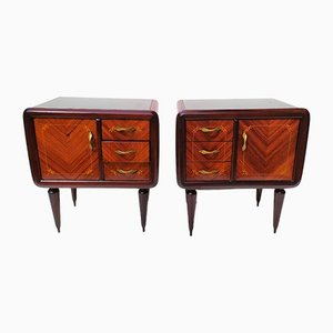 Comodini vintage in teak di Paolo Buffa, anni '40, set di 2