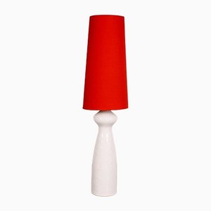 Lámpara de pie Mid-Century en rojo y blanco