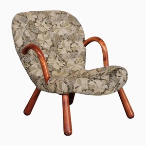 Silla Clam danesa Mid-Century atribuida a Arnold Madsen