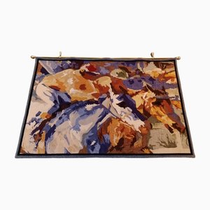 Tapis de Course de Chevaux Impressionniste Fait à la Main, 2000s