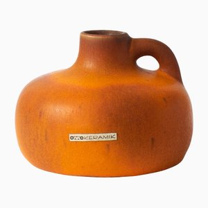 Orangefarbene Keramikvase von Kurt Tschörner für Otto Keramik