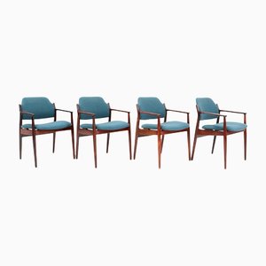 Mid-Century Modern Rosewood Model 62A Armchairs by Arne Vodder for Sibast, Set of 4