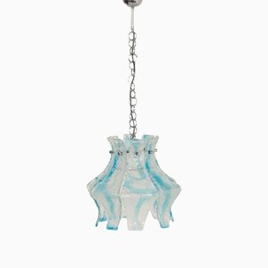 Hanging Lamp in Blue Murano from Mazzega, 1970s