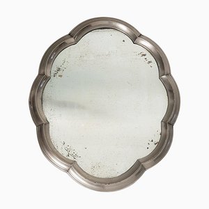 Art Deco Baroque Style Pewter Table Mirror