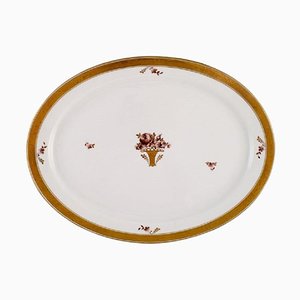 Large Golden Serving Dish in Porcelain from Royal Copenhagen