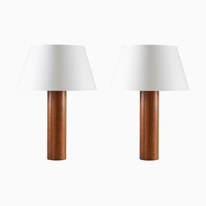 Large Table Lamps in Rosewood from Luxus, 1960s, Set of 2