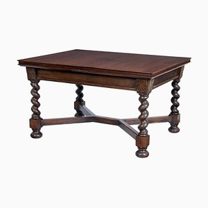 Antique Baroque Revival Extending Dining Table in Oak