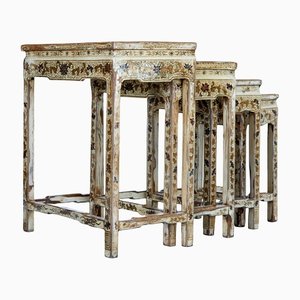 Vintage Lacquered and Decorated Nesting Tables