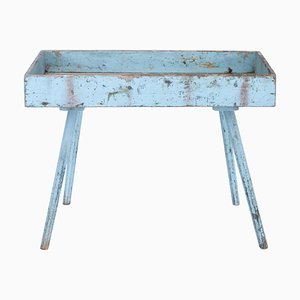 Antique Rustic Garden Room Tray Table in Painted Pine