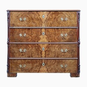 Vintage Secretaire Chest of Drawers in Burr Walnut