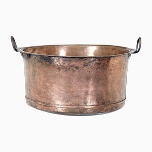 Large Antique Cooking Vessel in Copper