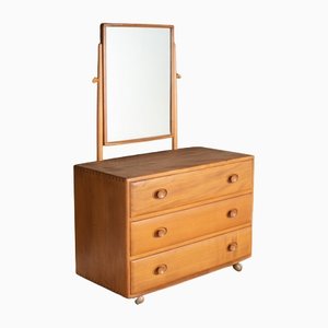 Vintage Windsor Model 483 Vanity Chest of Drawers With Mirror by Lucian Ercolani for Ercol