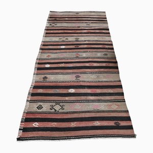 Tapis de Couloir Kilim Vintage Fait Main en Laine