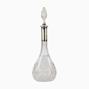 Carafe en Cristal avec Col en Argent