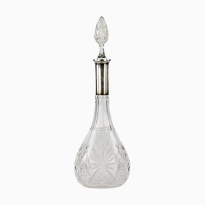 Crystal Decanter With a Silver Neck