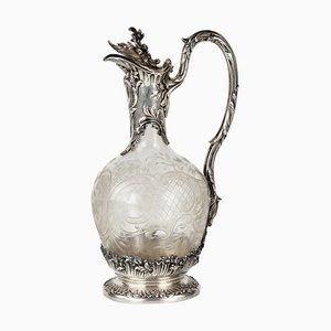 French Louis XV Style Glass & Silver Jug