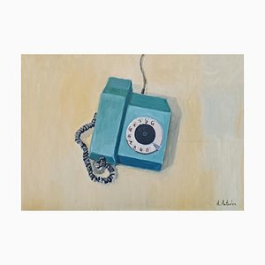 Alexander Sandro Antadze, Green Phone, 2021, Acrylique sur Toile