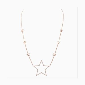 18 Karat Roségold Sterne Halskette mit Diamanten