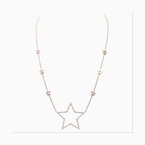 18K Rose Gold Stars Necklace with Diamonds