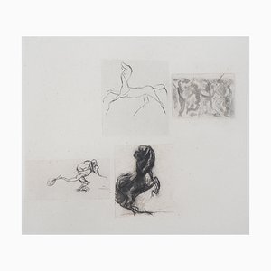 Nach Auguste Rodin, Vier Studien, 19. Jahrhundert, Radierung