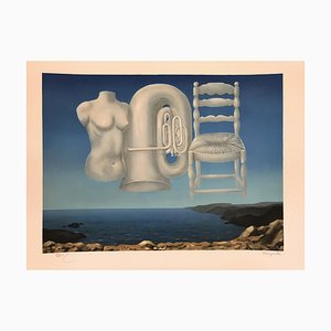 After René Magritte, Menacing Time, Lithograph