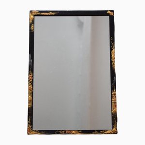 Small Chinoiserie Black Lacquer Mirror