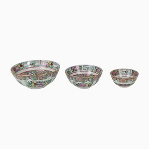 20th Century Chinese Famille Rose Bowls, Set of 3