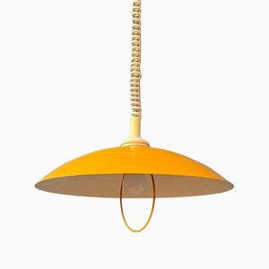 Vintage Space Age Yellow Pendant Light, 1970s