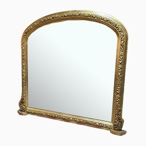 Specchio da camino in stile vittoriano in legno dorato