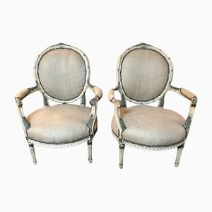 Distressed Stühle mit ovalen Rückenlehnen, 2er Set