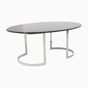 Tisch aus Marmor & verchromtem Metall von Vittorio Introini