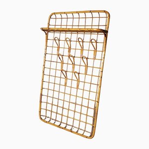 Large Mid-Century Italian Rattan and Bamboo Canes Coat Rack, 1960s