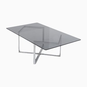 Smoking Table in Glass and Steel by Vittorio Introini
