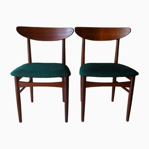 Danish Teak Dining or Side Chairs, 1960s, Set of 2