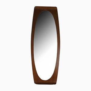 Curved Teak Wall Mirror by Campo E Graffi for Home Field & Scratches, 1960s