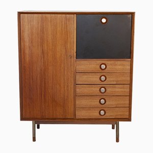 Walnut High Board with 5-Drawer and Window Compartment by Georges Nelson, 1960s