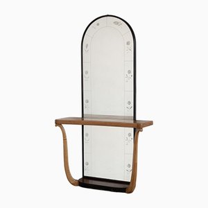 Art Deco Console Table with Mirror, 1940s