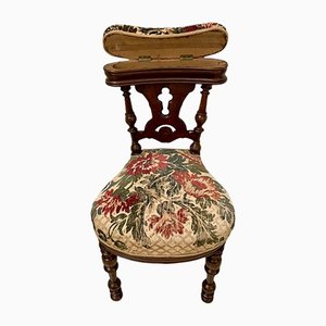 Chaise d'Appoint Victorienne Antique en Chêne