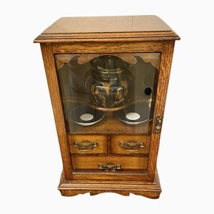 Antique Edwardian Oak Smoker's Cabinet