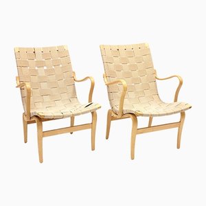 Vintage Eva Chairs by Bruno Mathsson for Karl Mathsson, 1950s, Set of 2