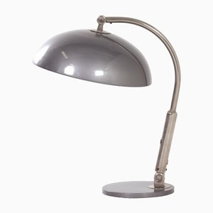 Lampada da scrivania modello 144 grigio argento di H. Busquet per Hala, anni '50