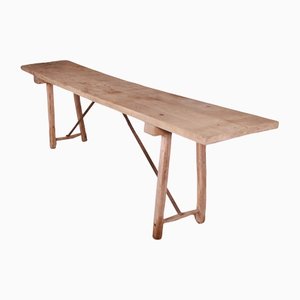 French Scrubbed Poplar Trestle Table