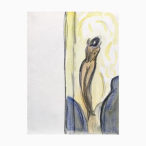John Torcapel, La tête en main, 1931, Watercolor & Gouache on Paper